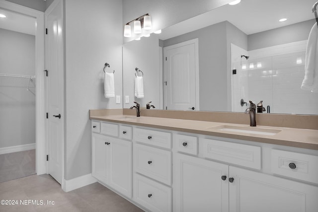 101 Glenhurst Ave, Ponte Vedra, FL 32081 - bathroom featuring a shower stall, double vanity, and a sink