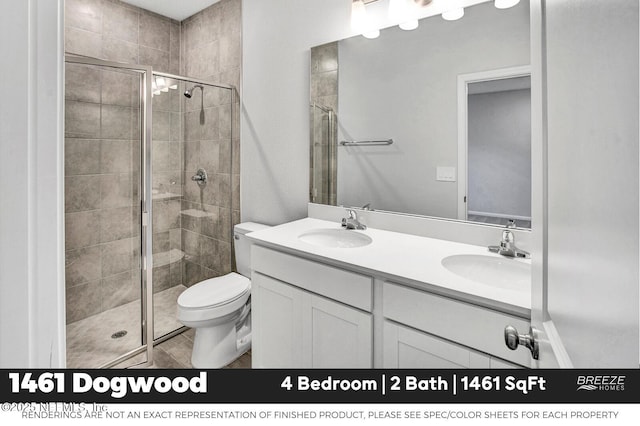 9048 Whinny Way, Jacksonville, FL 32219 - full bathroom featuring a stall shower and double vanity