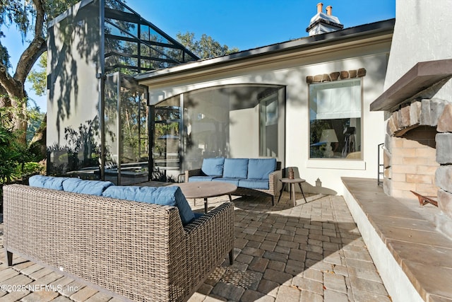 113 Cutter Ct, Ponte Vedra Beach, FL 32082 - view of patio featuring an outdoor living space and a lanai