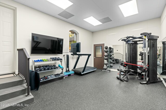 113 Cutter Ct, Ponte Vedra Beach, FL 32082 - gym featuring a paneled ceiling