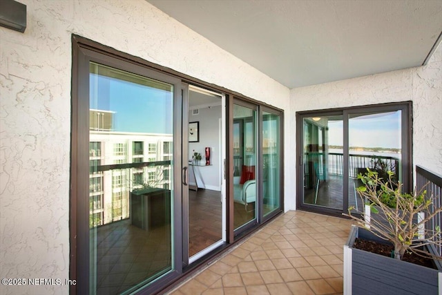 balcony with a water view
