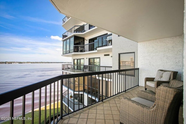 balcony with a water view