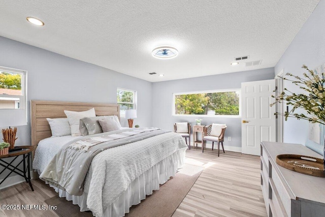 4488 Turner Ave, Jacksonville, FL 32207 - bedroom with baseboards, visible vents, a textured ceiling, and light wood-style flooring