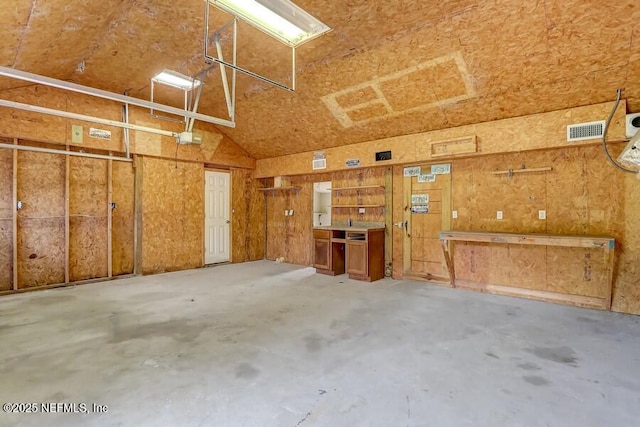 garage with visible vents