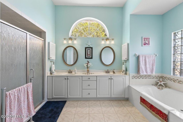 388 Lolly Ln, Saint Johns, FL 32259 - full bath with a sink, a stall shower, and a wealth of natural light