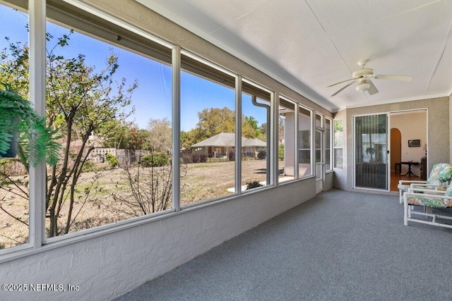 388 Lolly Ln, Saint Johns, FL 32259 - unfurnished sunroom with a ceiling fan