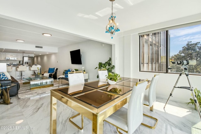 2280 Shepard St Unit 603, Jacksonville, FL 32211 - dining room featuring marble finish floor, recessed lighting, and visible vents