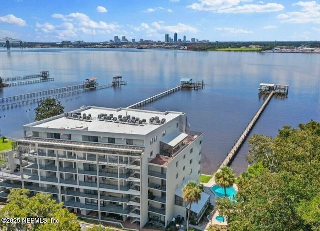 2280 Shepard St Unit 603, Jacksonville, FL 32211 - drone / aerial view with a water view and a city view