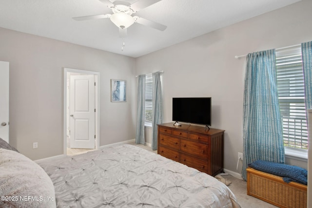 281 Tintamarre Dr, Saint Augustine, FL 32092 - bedroom featuring baseboards, a ceiling fan, and light carpet