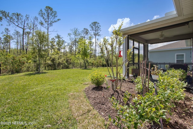 281 Tintamarre Dr, Saint Augustine, FL 32092 - view of yard featuring ceiling fan and fence private yard