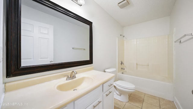 3251 Ernest St, Jacksonville, FL 32205 - bathroom with tile patterned flooring, vanity, toilet, visible vents, and shower / bathtub combination