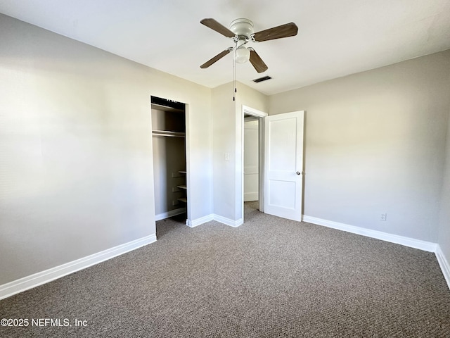 11920 Betula Rd, Jacksonville, FL 32246 - unfurnished bedroom with visible vents, baseboards, carpet flooring, and a closet