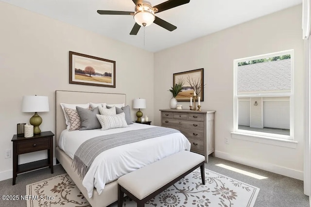9921 Derby Gate Ct, Jacksonville, FL 32219 - bedroom with light colored carpet, baseboards, and ceiling fan