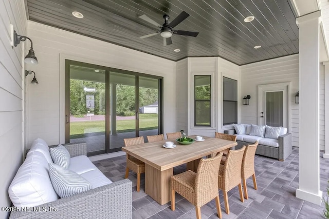 9921 Derby Gate Ct, Jacksonville, FL 32219 - view of patio featuring outdoor lounge area and a ceiling fan