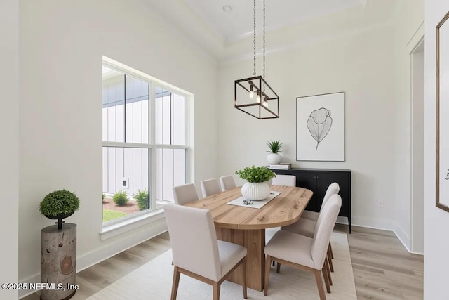 9921 Derby Gate Ct, Jacksonville, FL 32219 - dining space with a chandelier, light wood-style flooring, and baseboards