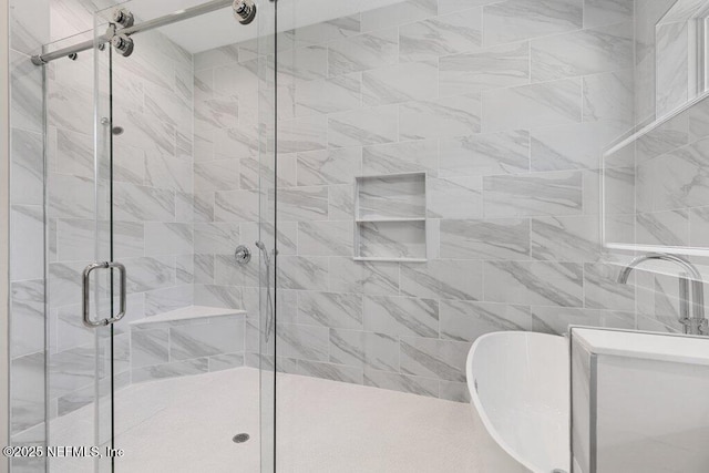 9921 Derby Gate Ct, Jacksonville, FL 32219 - bathroom with a shower stall and a freestanding tub