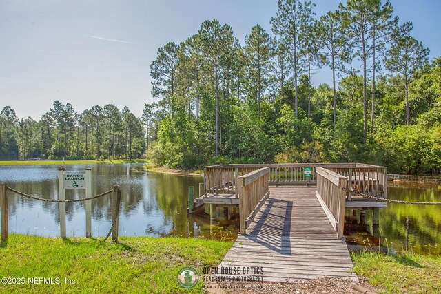 9921 Derby Gate Ct, Jacksonville, FL 32219 - dock featuring a water view and a wooded view