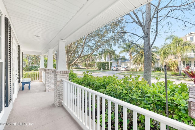424 High Tide Dr, Saint Augustine, FL 32080 - view of patio / terrace with a porch and a residential view