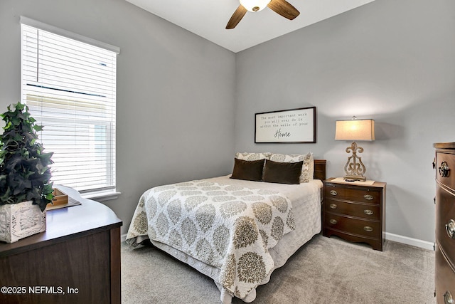 559 Willow Lake Dr, Saint Augustine, FL 32092 - bedroom featuring baseboards, a ceiling fan, and light carpet
