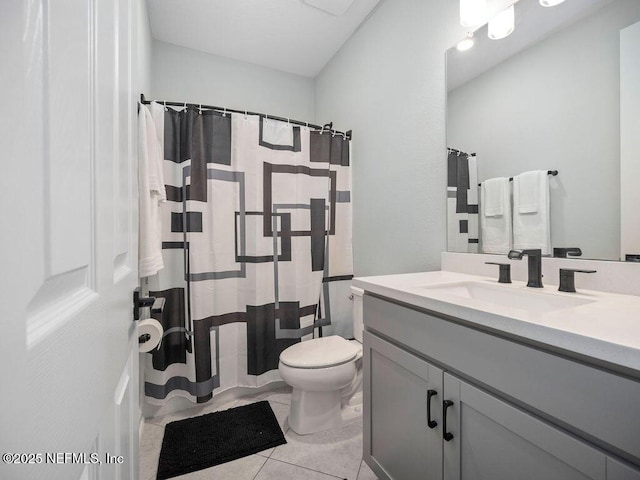 812 Windley Dr, Saint Augustine, FL 32092 - full bath with toilet, vanity, tile patterned floors, and curtained shower