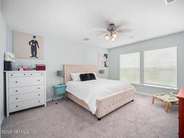 812 Windley Dr, Saint Augustine, FL 32092 - carpeted bedroom with baseboards, a ceiling fan, and visible vents