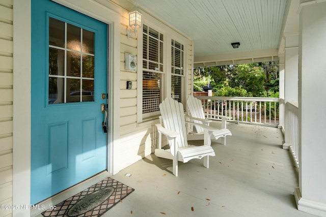 exterior space with covered porch