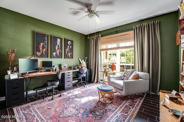 10961 Burnt Mill Rd Unit 321, Jacksonville, FL 32256 - office space featuring a ceiling fan and wood tiled floor