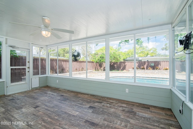 4245 Davinci Ave, Jacksonville, FL 32210 - unfurnished sunroom featuring a ceiling fan and plenty of natural light