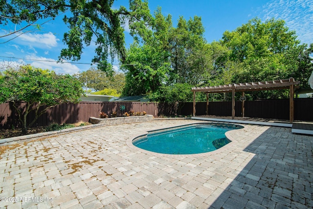 4245 Davinci Ave, Jacksonville, FL 32210 - view of swimming pool featuring a fenced backyard, a fenced in pool, a patio, and a pergola