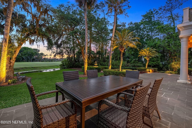 view of patio with outdoor dining area