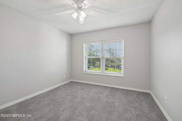 3387 Lighthouse Point Ln, Jacksonville, FL 32250 - carpeted empty room with a textured ceiling, ceiling fan, and baseboards