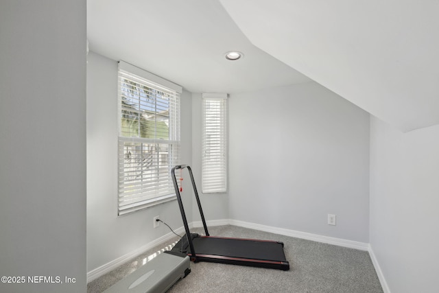 3387 Lighthouse Point Ln, Jacksonville, FL 32250 - exercise area featuring recessed lighting, baseboards, and carpet floors