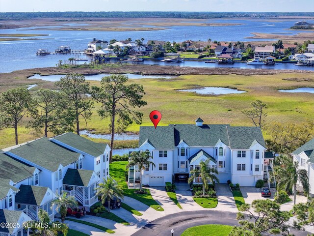 3387 Lighthouse Point Ln, Jacksonville, FL 32250 - bird's eye view with a water view and a residential view
