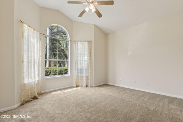 86183 Hampton Bays Dr, Fernandina Beach, FL 32034 - carpeted spare room featuring healthy amount of natural light, a ceiling fan, and vaulted ceiling