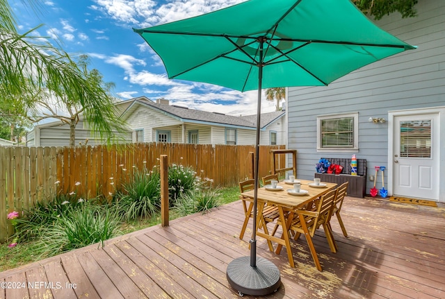 539 Upper 8th Ave S, Jacksonville Beach, FL 32250 - wooden deck with fence and outdoor dining space
