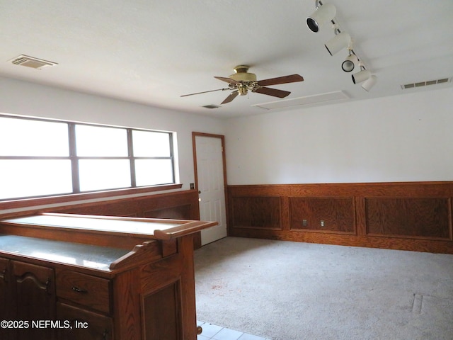 29 Fox Valley Dr, Orange Park, FL 32073 - unfurnished room featuring wainscoting, track lighting, ceiling fan, and visible vents