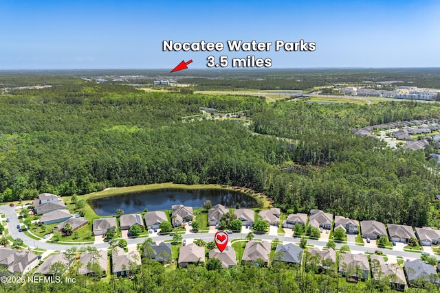 699 Aspen Leaf Dr, Jacksonville, FL 32081 - birds eye view of property with a water view, a wooded view, and a residential view