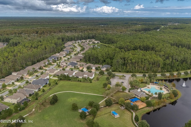 699 Aspen Leaf Dr, Jacksonville, FL 32081 - birds eye view of property featuring a residential view, a water view, and a wooded view