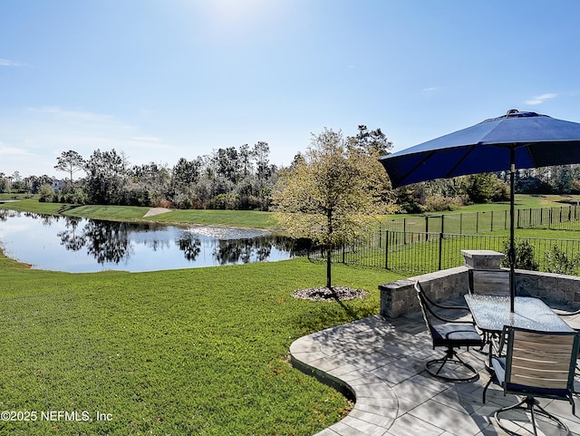 598 Marquesa Cir, Saint Johns, FL 32259 - view of yard with a water view, fence, and a patio