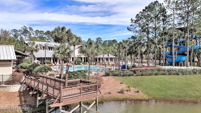 pool featuring a yard