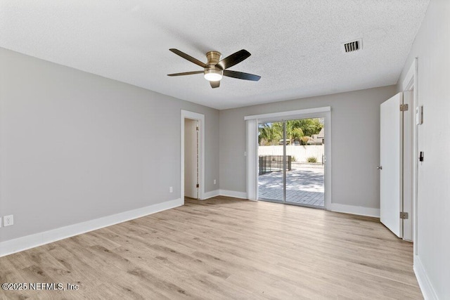 1967 Sussex Dr S, Orange Park, FL 32073 - spare room featuring baseboards, visible vents, light wood-style flooring, and ceiling fan