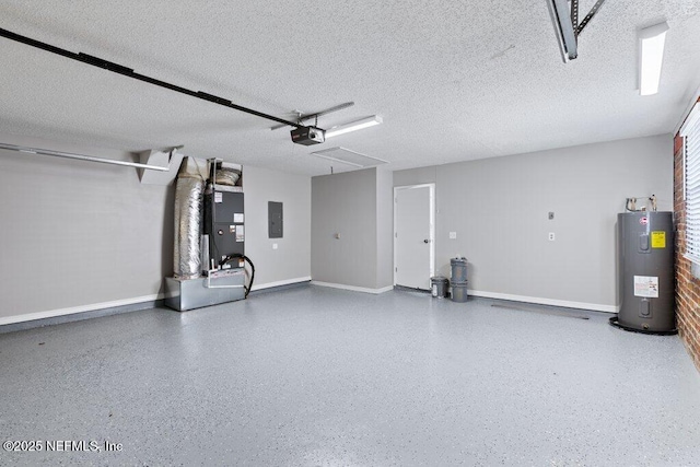 1967 Sussex Dr S, Orange Park, FL 32073 - garage with water heater, electric panel, baseboards, and a garage door opener