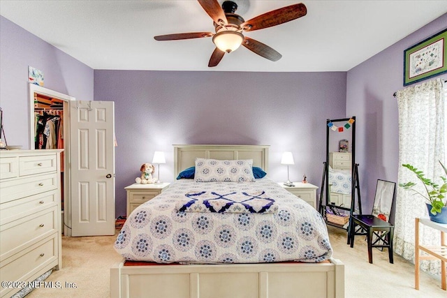 10961 Burnt Mill Rd Unit 1428, Jacksonville, FL 32256 - bedroom featuring a ceiling fan and light colored carpet
