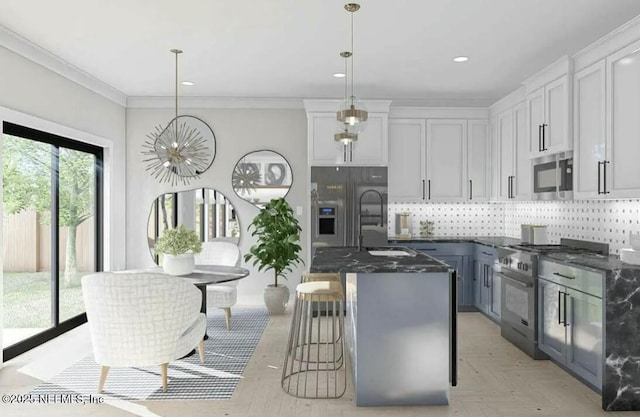 3402 Winton Dr, Jacksonville, FL 32208 - kitchen with a sink, stainless steel appliances, dark stone countertops, and tasteful backsplash