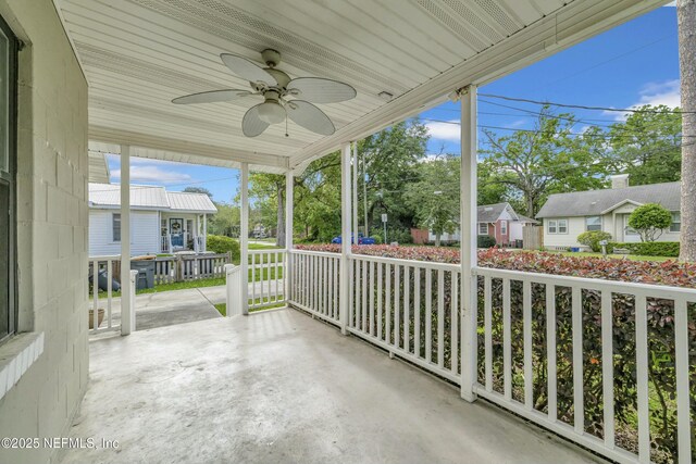 4817 Kerle St, Jacksonville, FL 32205 - view of patio / terrace featuring a porch and a ceiling fan