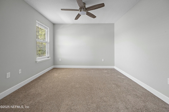 110 Arabian Ct, Saint Augustine, FL 32095 - carpeted empty room with baseboards, a textured ceiling, and a ceiling fan