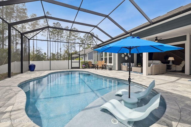64 Whirlaway Ct, Saint Johns, FL 32259 - outdoor pool with an outdoor hangout area and a patio