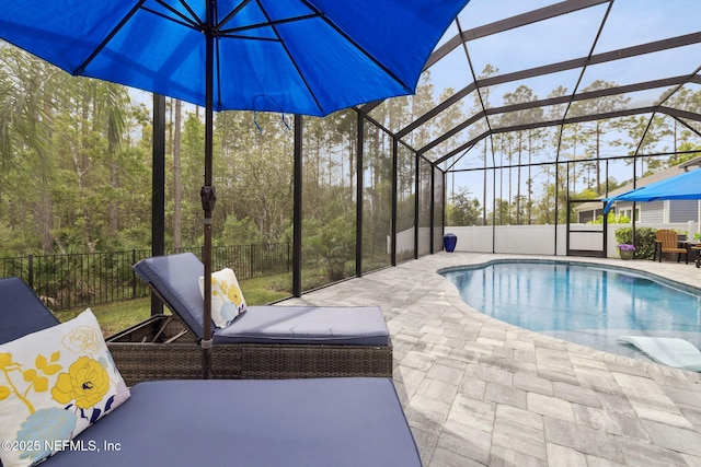 64 Whirlaway Ct, Saint Johns, FL 32259 - view of swimming pool featuring a patio and glass enclosure