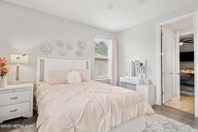 64 Whirlaway Ct, Saint Johns, FL 32259 - bedroom with wood finished floors and a ceiling fan