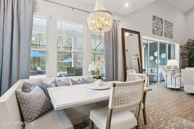 64 Whirlaway Ct, Saint Johns, FL 32259 - dining area with a chandelier, wood finished floors, healthy amount of natural light, and breakfast area